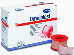 Пластырь фиксирующий, Omniplast (Омнипласт) р. 2.5смх5м №10 арт. 900531 из текстильной ткани телесный