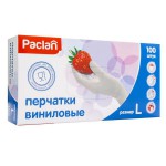 Перчатки виниловые, Paclan (Паклан) р. L 100 шт