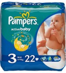 Подгузники, Pampers (Памперс) 5-9 кг 22 шт актив беби драй миди